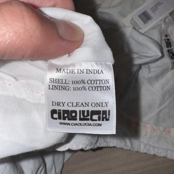 NWT Ciao Lucia Francie White Voile Hook & Eye Cotton Top Women's Small S - Picture 5 of 8